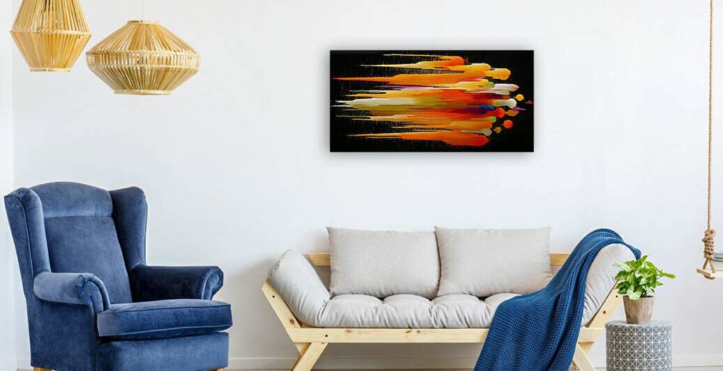 Sonic Strata – Horizontal Streaks Abstract Print by Savage Art Prints