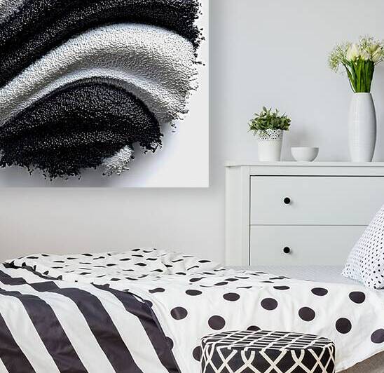 Tideform Sphere – Textured Black & White Print by Savage Art Prints