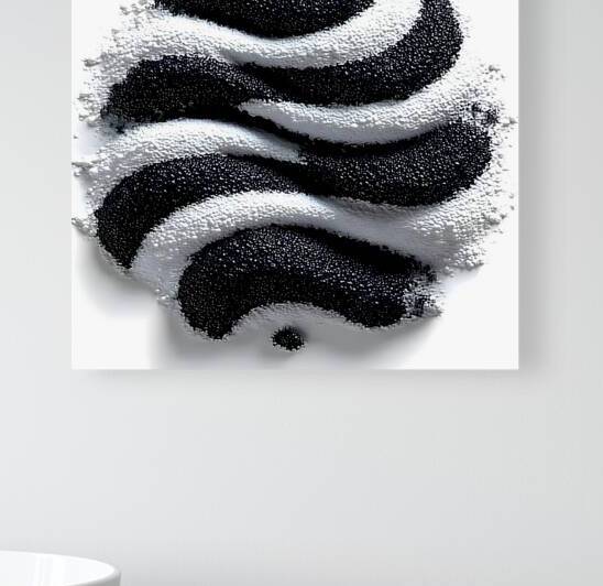 Zebra Orbit – Monochrome Ripple Sphere Print by Savage Art Prints