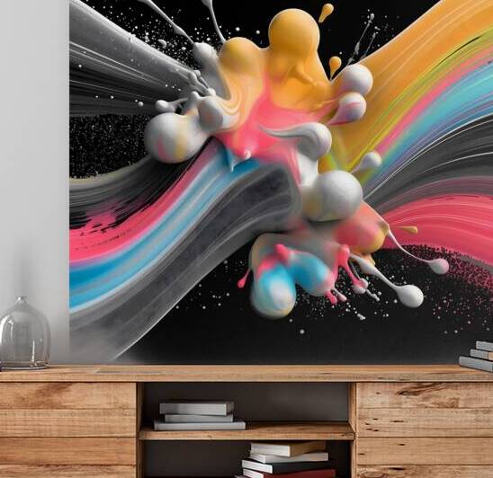 Arc Reactor – Neon Ribbon Abstract Print by Savage Art Prints