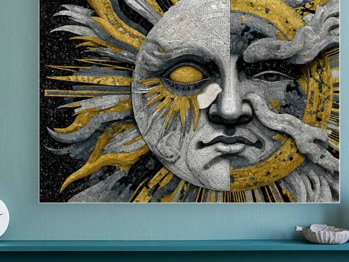 Gilded Sun  Silver Moon – Celestial Wall Art Print by Savage Art Prints