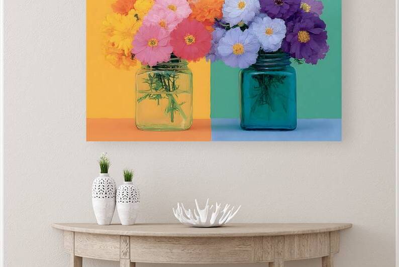 Sunny Duo – Pastel Pop Bouquet Print by Savage Art Prints