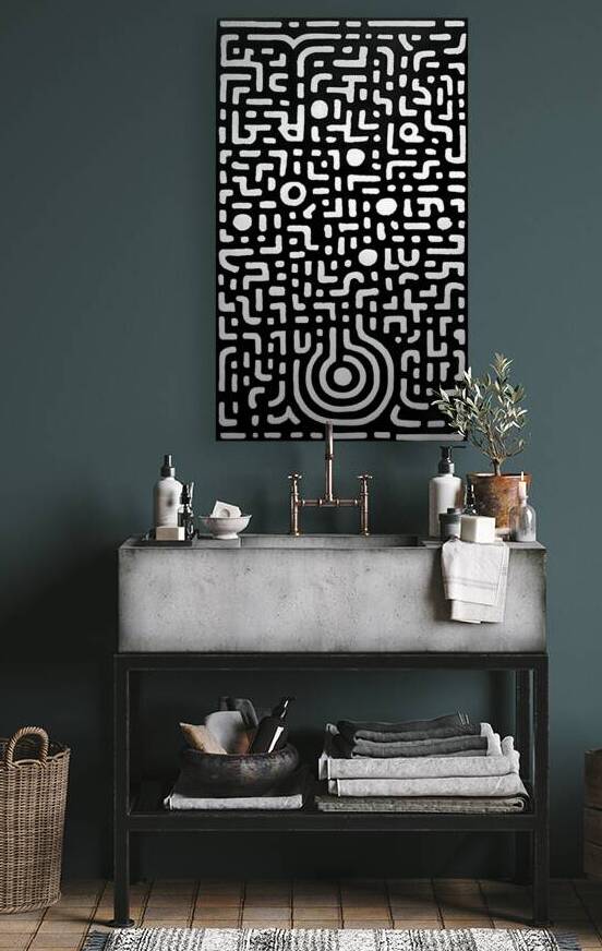 The Maze Within – Abstract Black and White Print by Savage Art Prints
