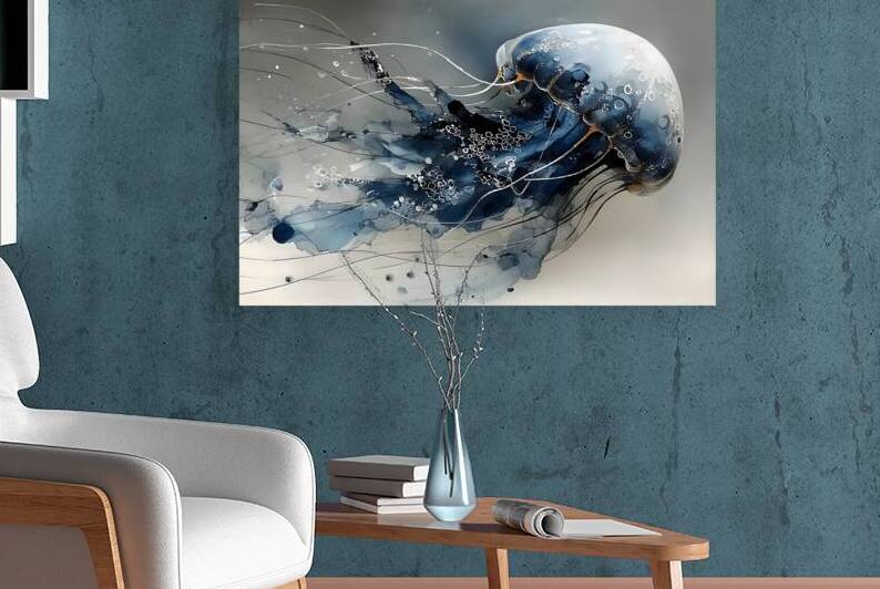 Weightless Grace – Abstract Jellyfish Print by Savage Art Prints
