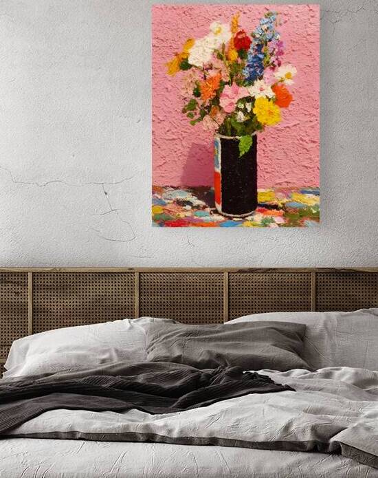 Pink Noise – Modern Textured Floral Print by Savage Art Prints