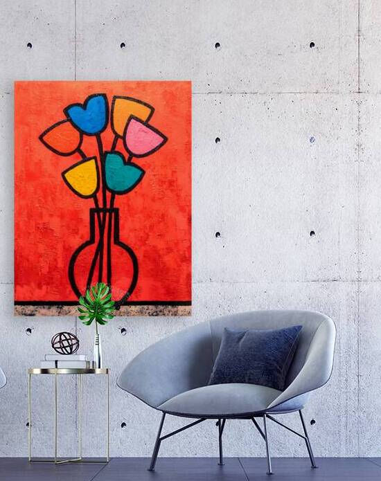 Tulip Pop – Retro Floral Outline Print by Savage Art Prints