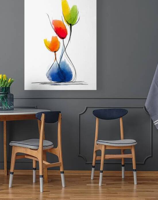 Threefold Harmony – Minimalist Watercolor Vase Print by Savage Art Prints