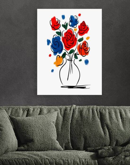 Joyful Lines – Modern Abstract Bouquet Print by Savage Art Prints