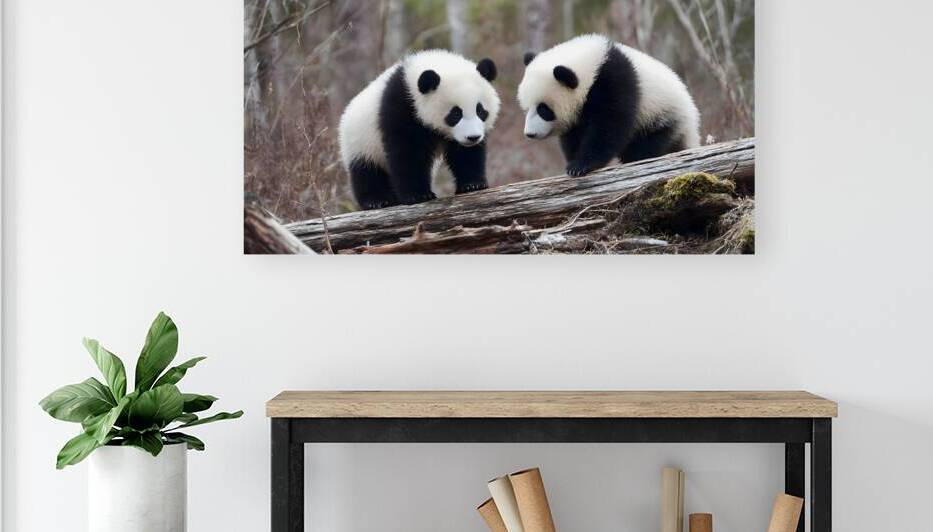 Panda Kin - Wildlife Companions Print by Savage Art Prints