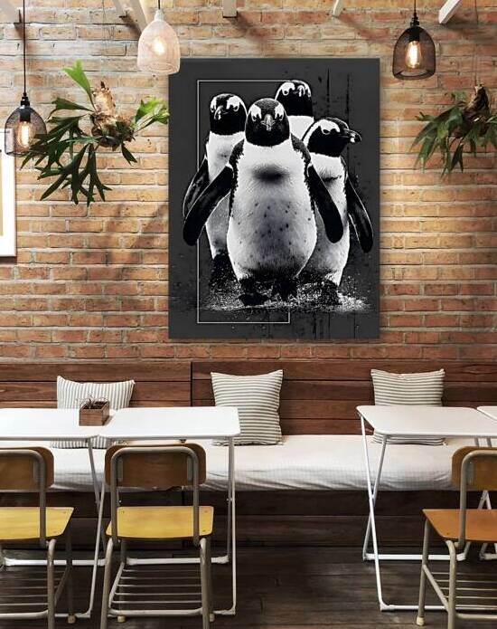 March of the Frost – Penguin Formation Print by Savage Art Prints