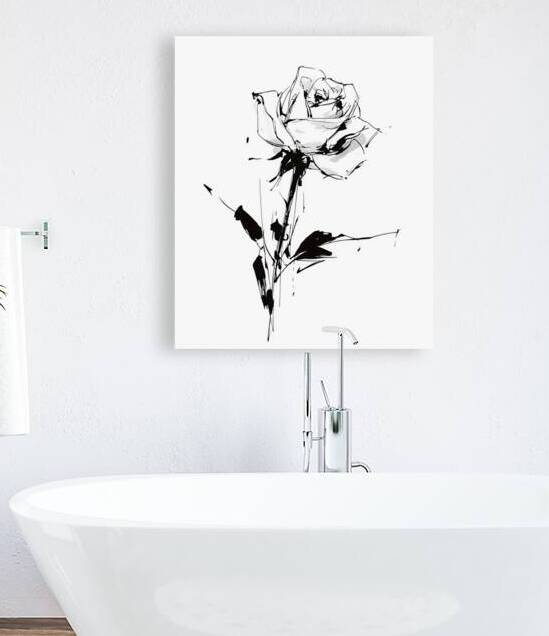 Sketch Rose – Minimalist Botanical Print by Savage Art Prints