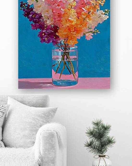 Spectrum Bloom – Multicolor Bouquet Print by Savage Art Prints