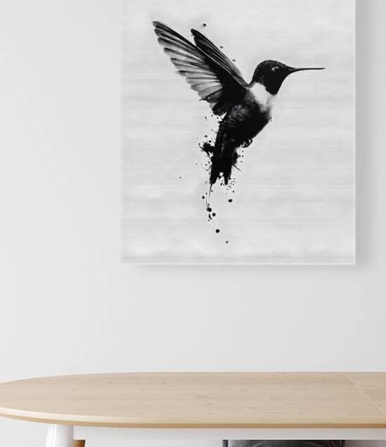 Inkflight – Monochrome Hummingbird Print by Savage Art Prints