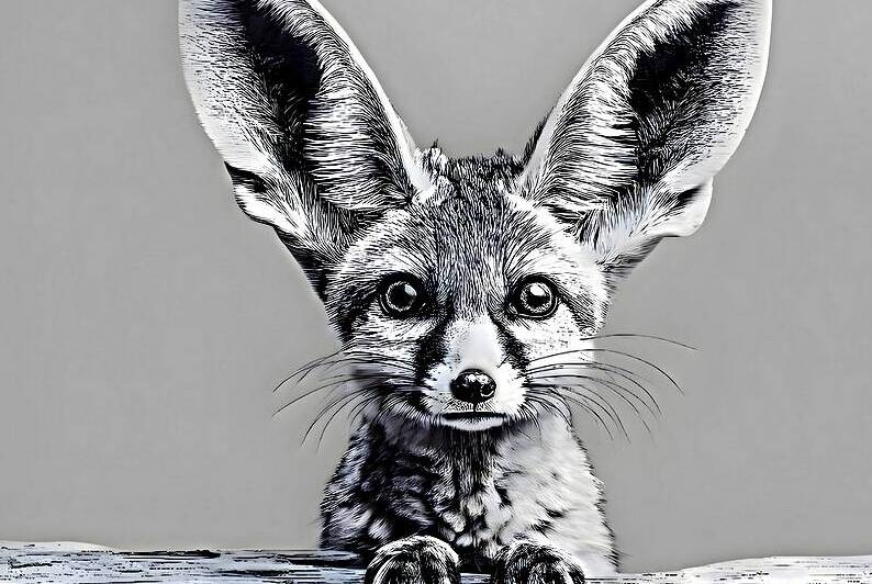 Loud and Clear – Fennec Fox Portrait Print by Savage Art Prints