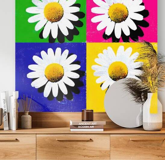 Daisy Days – Color Block Pop Art Print by Savage Art Prints