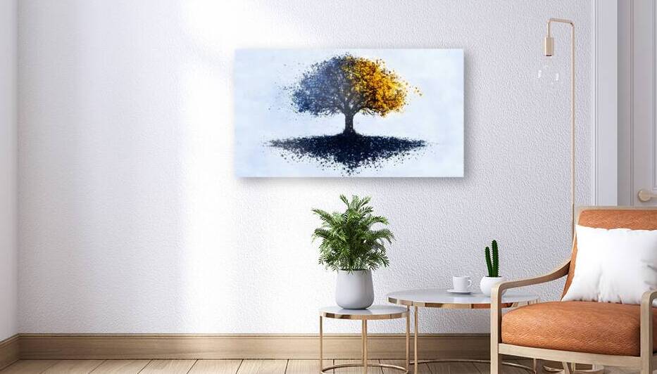Dual Seasons – Abstract Tree Print by Savage Art Prints