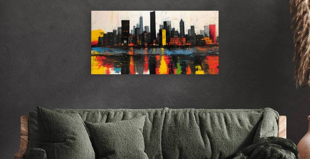 City Sparks – Abstract Skyline Print by Savage Art Prints