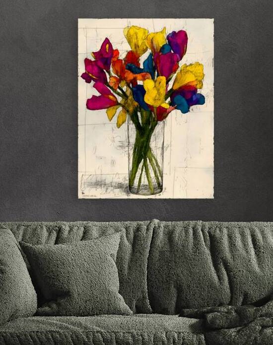 Rainbow Bouquet – Vibrant Floral Still Life Print by Savage Art Prints