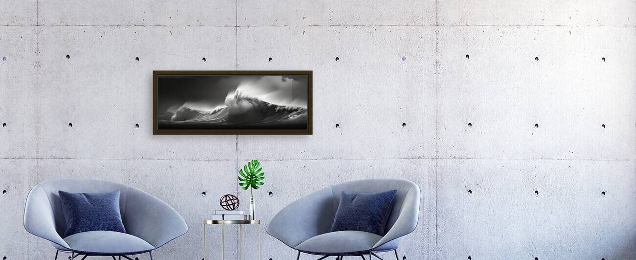 Silver Breaker – Black & White Ocean Wave Print by Savage Art Prints