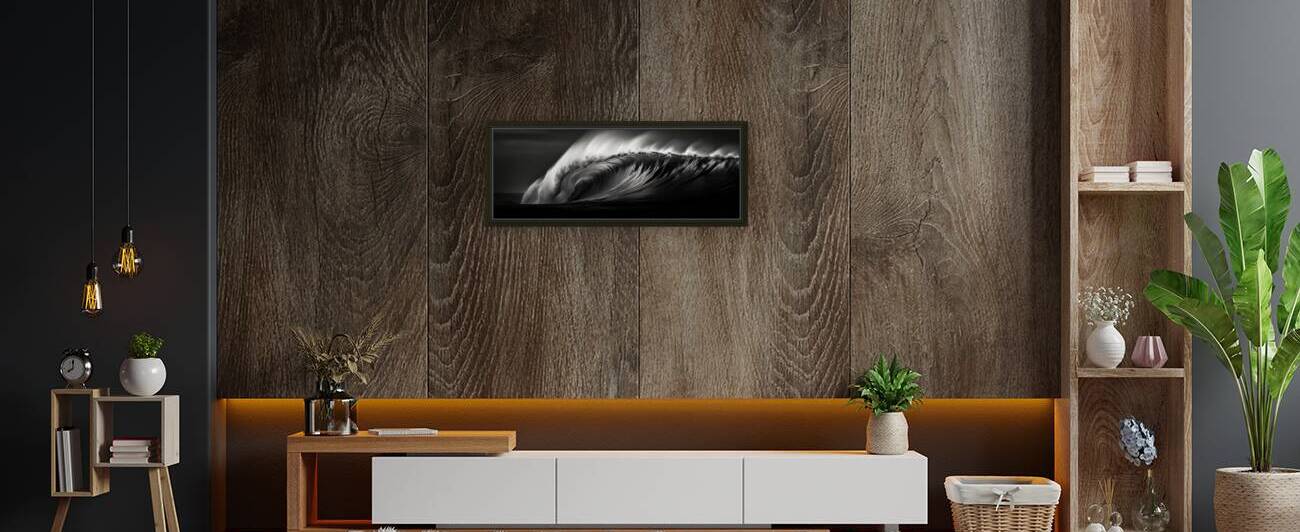 Tempest Curve – Black & White Ocean Wave Print by Savage Art Prints