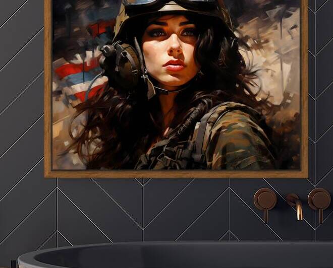 Woman of War – Grit & Grace Portrait Print by Savage Art Prints