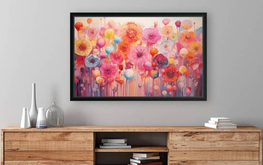 Bloom Voltage – Abstract Floral Field Print by Savage Art Prints