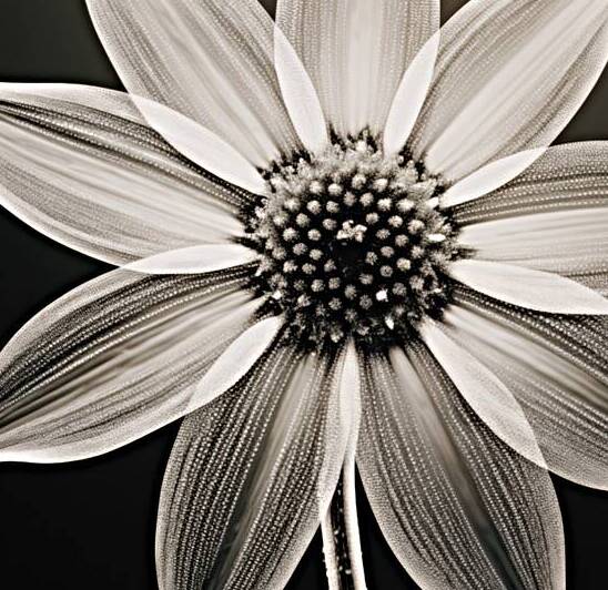 Sumptuous – Soft-Glow Daisy Monochrome Art Print by Savage Art Prints