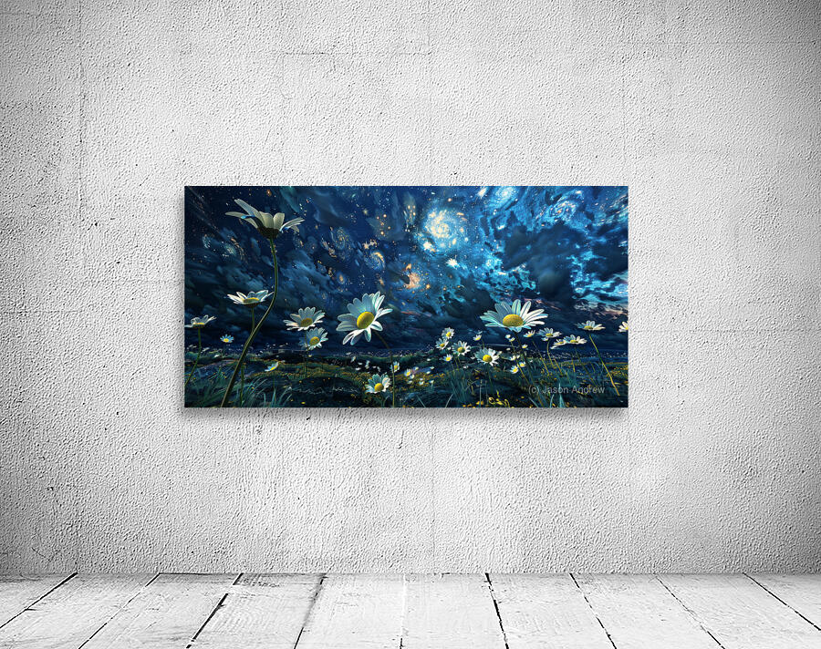 Stardust And Petals - Midnight Blue Floral Art Prints Wall Preview