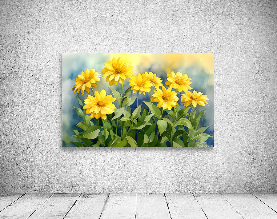 Golden Blooms – A Watercolor Celebration - Sunflower Watercolor Art Prints Wall Preview