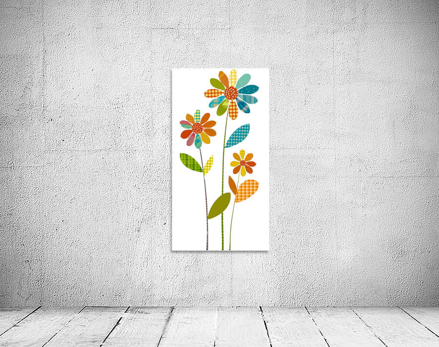 Plaid Botanica 2 - Modern Floral Art Prints Wall Preview