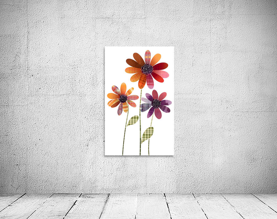 Plaid Botanica 17 - Contemporary Floral Pattern Art Prints Wall Preview