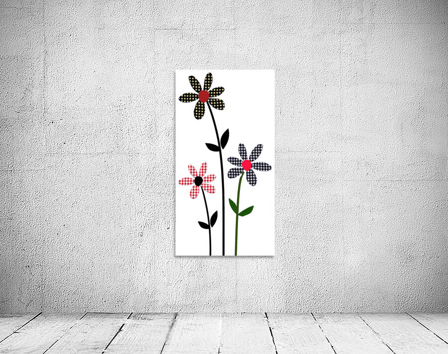 Plaid Botanica 8 - Contemporary Floral Pattern Art Prints Wall Preview