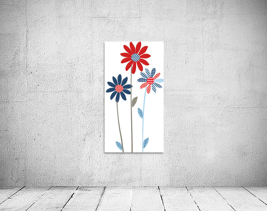 Plaid Botanica 9 - Retro Floral Art Prints Wall Preview