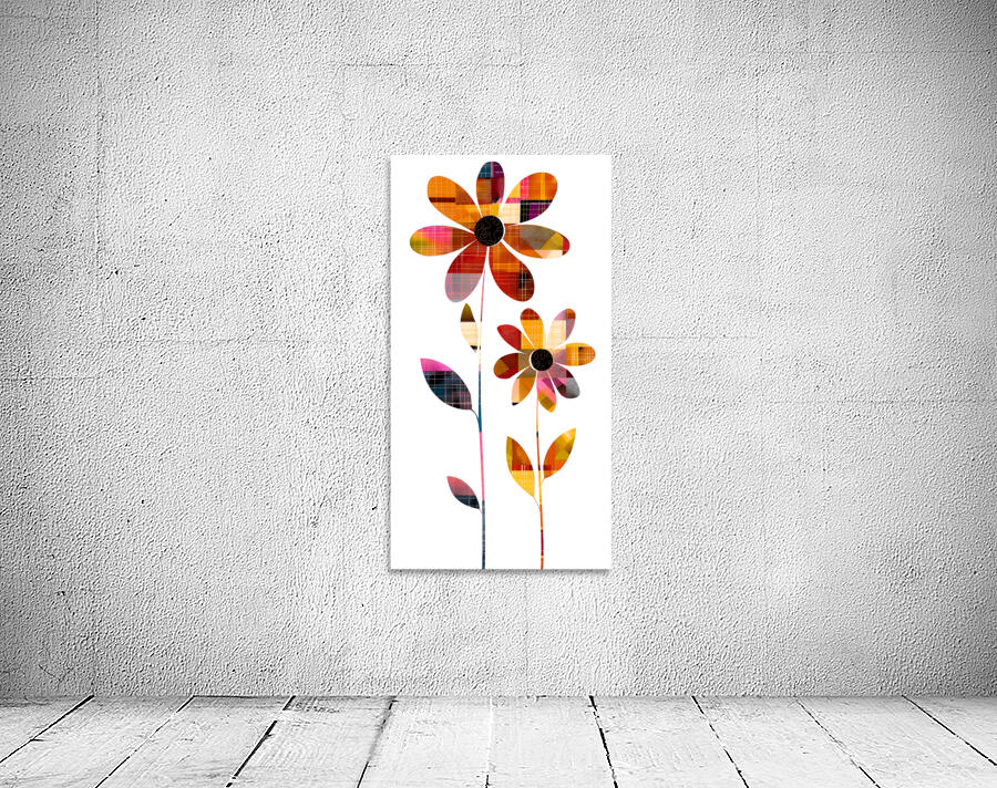 Plaid Botanica 15 - Contemporary Floral Pattern Art Prints Wall Preview