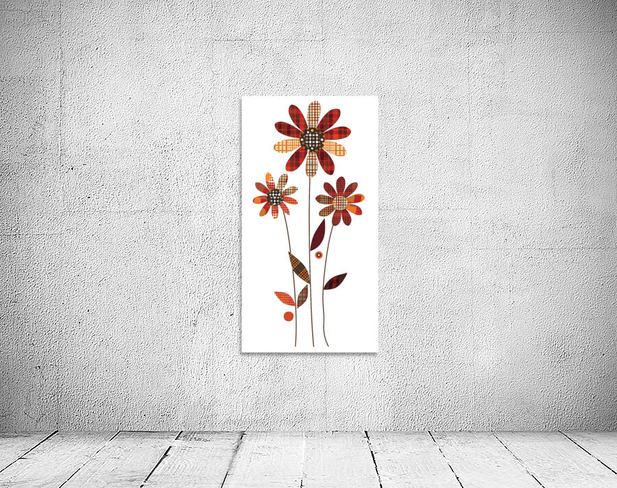 Plaid Botanica 19 - Modern Retro Floral Art Prints Wall Preview