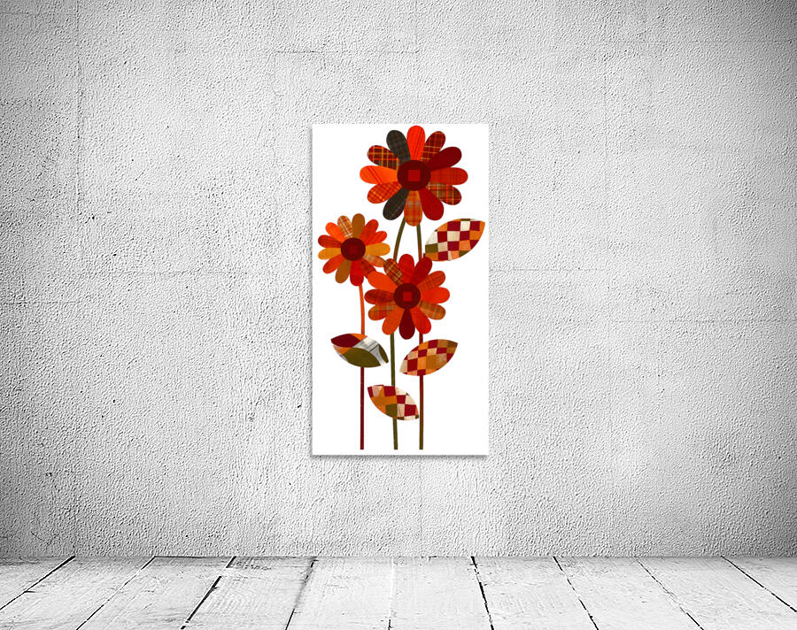 Plaid Botanica 3 - Contemporary Floral Art Prints Wall Preview