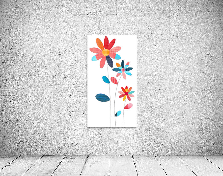 Plaid Botanica 25 - Modern Floral Art Prints Wall Preview