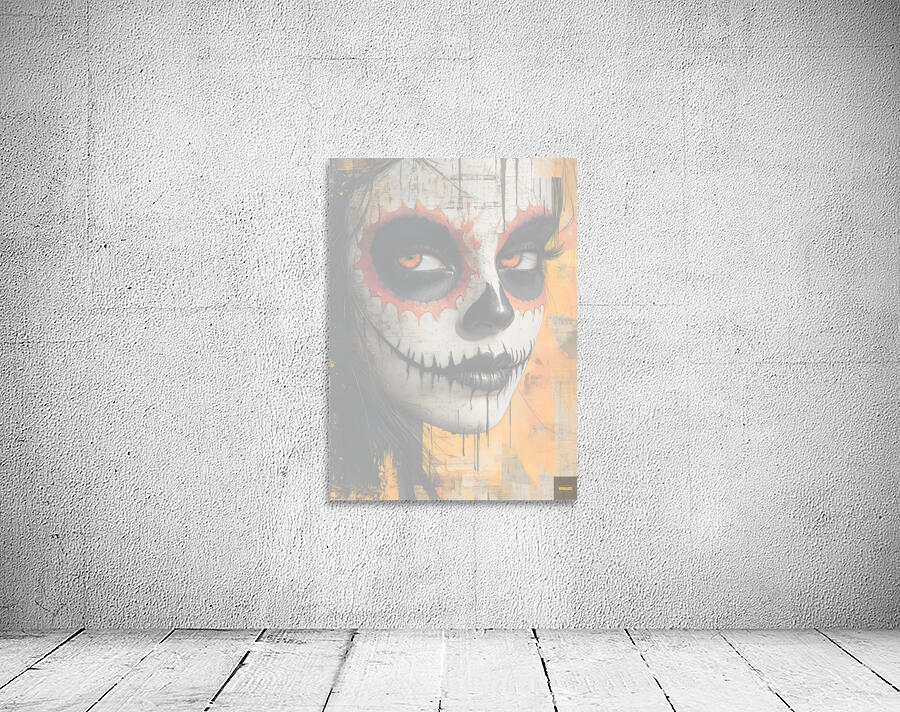 La Calavera Vigilante - The Watchful Skull - Dia de los Muertos Art Prints Wall Preview