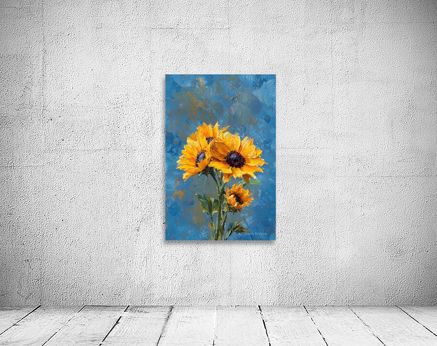 Ciel Baigne De Soleil - Sun-Kissed Sky - Sunflower Portrait Art Prints Wall Preview
