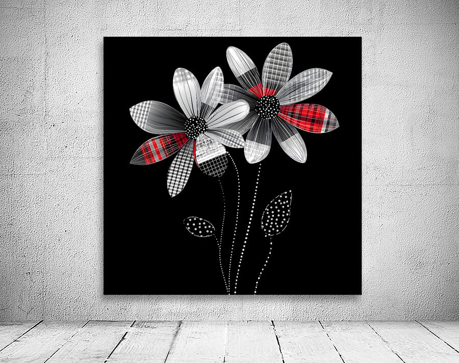 Plaid Botanica 26 - Contemporary Floral Art Prints Wall Preview