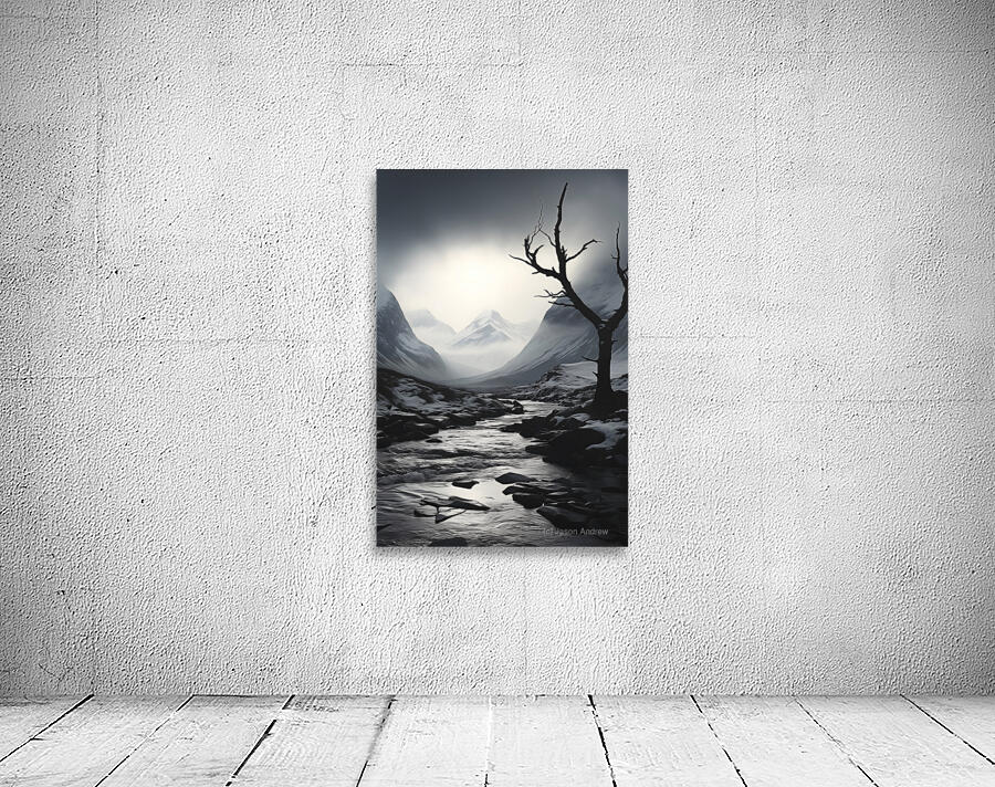 Where Silence Flows - Monochrome Landscape Art Prints Wall Preview