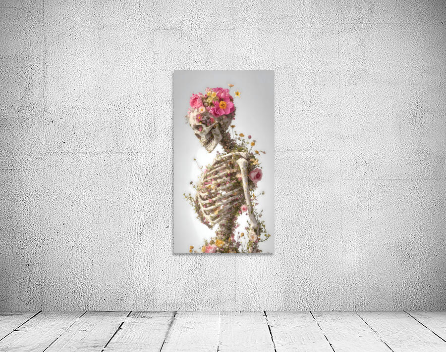 La Vita Dopo La Morte - Life After Death - Floral Skeleton Art Prints Wall Preview