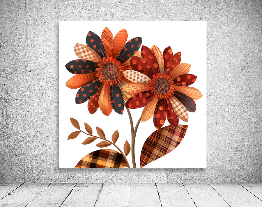 Plaid Botanica 28 - Modern Floral Art Prints Wall Preview