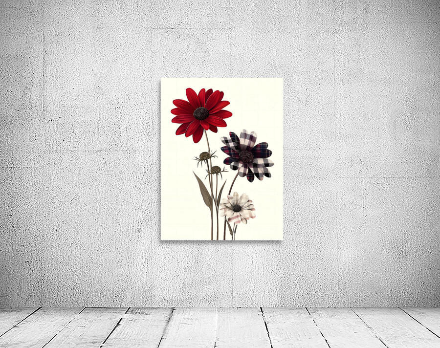 Plaid Botanica 30 - Contemporary Floral Art Prints Wall Preview
