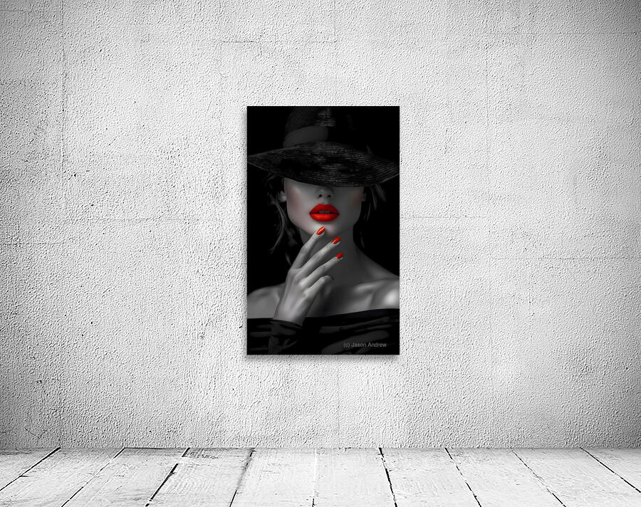The Red Seduction - Noir Fashion Portrait Art Prints Wall Preview
