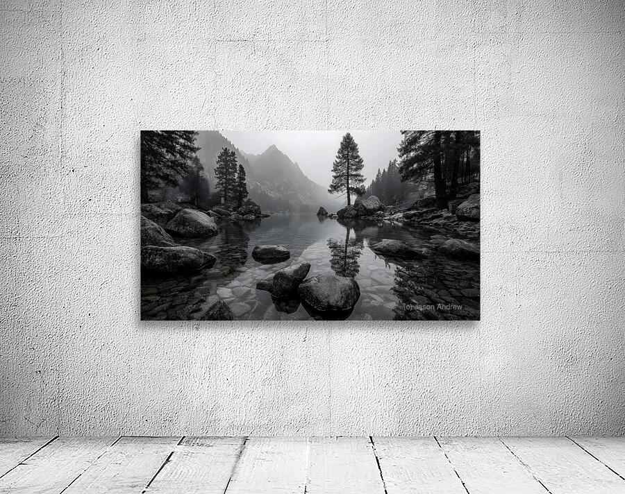 Still Water And Stones - Monochrome Landscape Art Prints Wall Preview