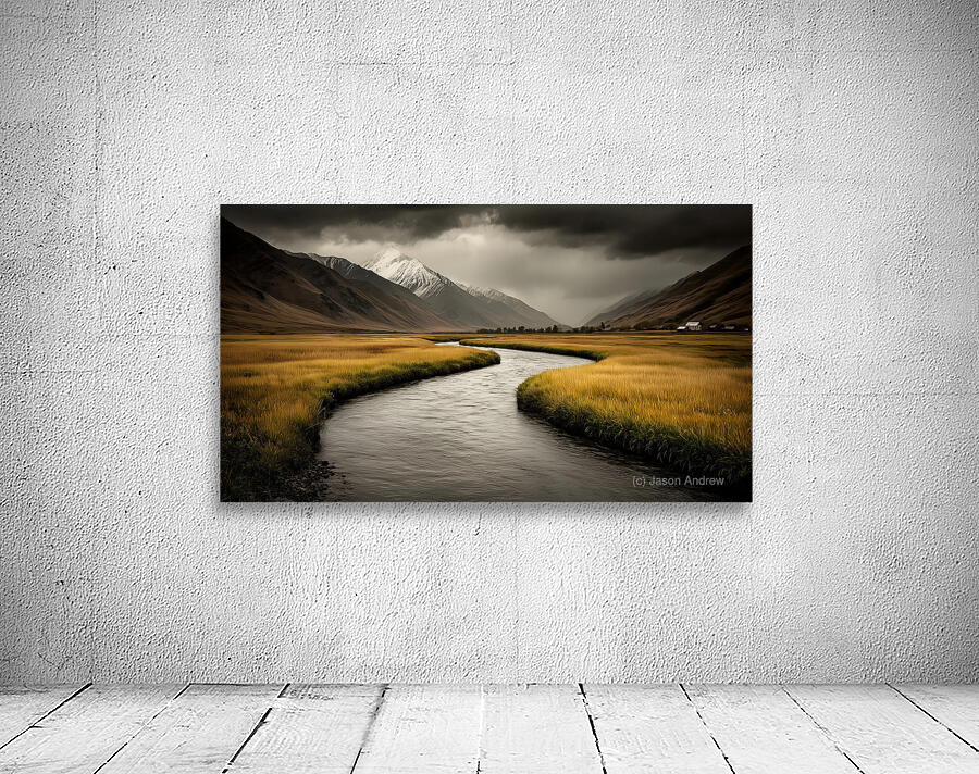 Where the Waters Run - Minimal Landscape Art Prints Wall Preview