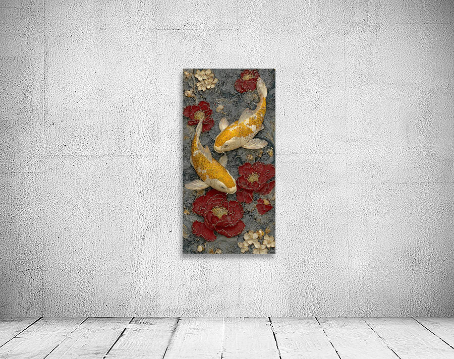 Seinaru Kin No Takara 聖なる金の宝 - Sacred Golden Treasure - Koi Pond Art Prints Wall Preview