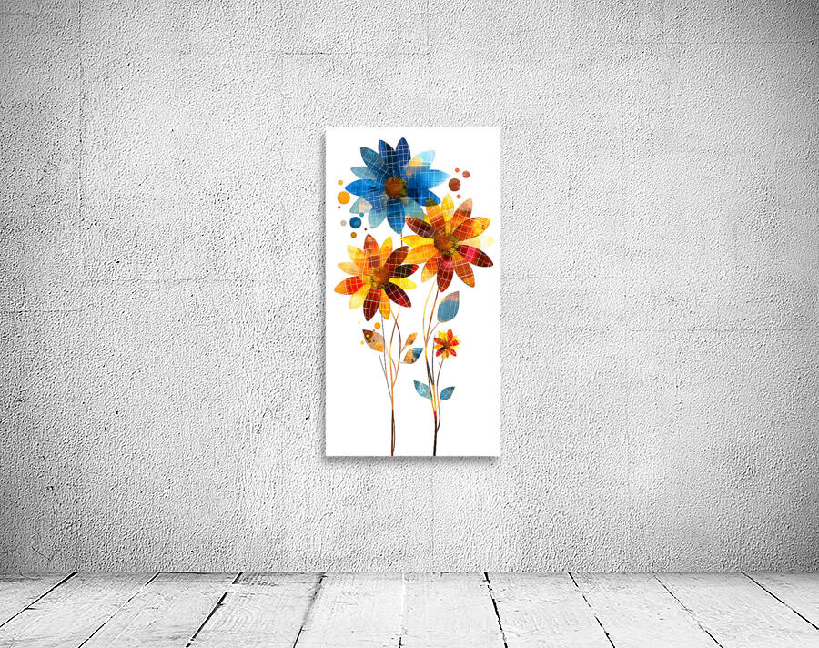 Plaid Botanica 33 - Modern Floral Art Prints Wall Preview