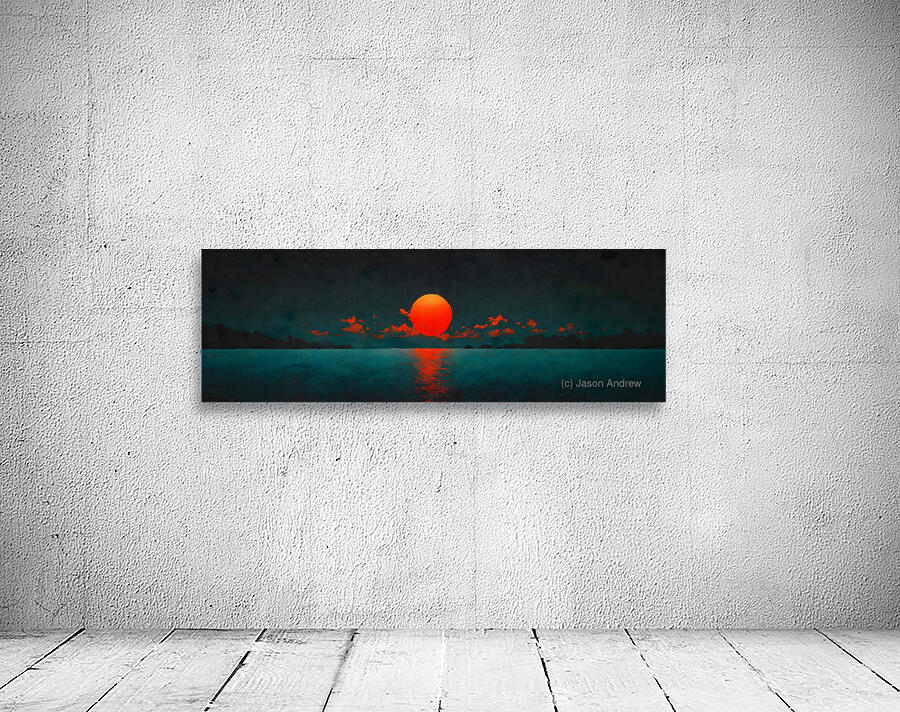 Setting Sun – Modern Sunset Art Print Wall Preview